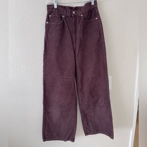 BDG Urban Outfitters corduroy pants in a brown burgundy color